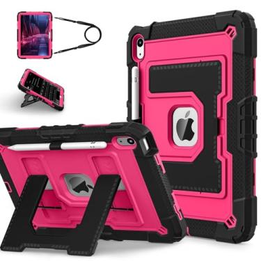 Imagem de Capa infantil compatível com iPad A16 11ª geração 28 polegadas 2025, iPad 10ª geração 10,9 polegadas 2022, capa de corpo inteiro à prova de choque com suporte de lápis, suporte grande ajustável, alça