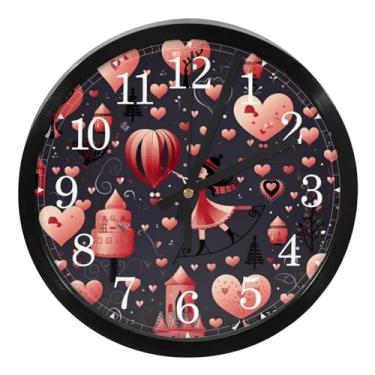 Imagem de LILINWAN Relógio de parede 24 cm sem tique-taque silencioso operado por bateria relógio de parede redondo moderno estilo simples decoração relógio para escritório/escola/quarto/sala de estar