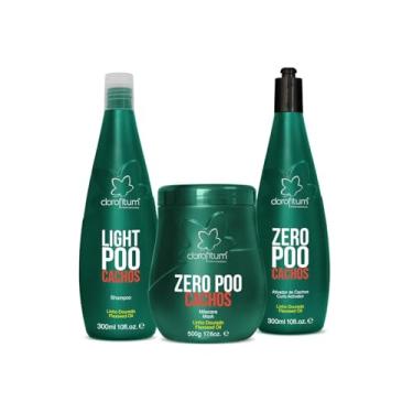 Imagem de Kit Zero Poo Máscara 500g Shampoo 300g Ativador de Cachos 300ml para Cabelos Cacheados