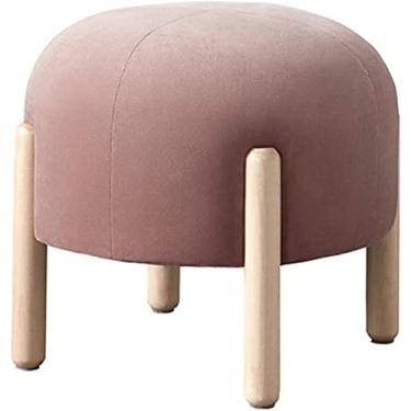 Imagem de Banqueta para pés, banquinho para pés/apoio para os pés, mesa de vestir para quarto otomano (cor: rosa) Cadeira de decoração de casa