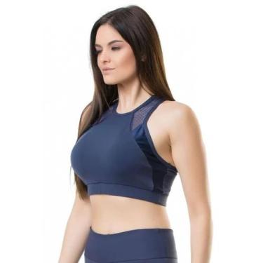 Imagem de Top esportivo feminino azul marinho TAM P - Ds