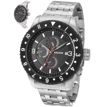 Imagem de Relógio Magnum Masculino Ref: Ma34183t Multifunção Prateado