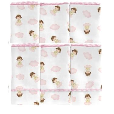 Imagem de KIT 6 PANOS DE BOCA ANJINHO DA GUARDA (ROSA)