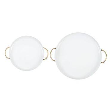 Imagem de predolo Bandeja redonda para joias, travessa redonda para servir, porta-trecos decorativo, organizador de perfumes para penteadeira, quarto, brincos e casa, S and L