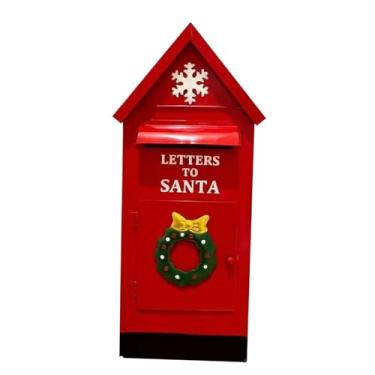 Imagem de Baoblaze Caixa de correio de Natal Decoração de Natal Caixa de correio de metal de para o Pólo Norte para loja Sala de estar Festival de férias