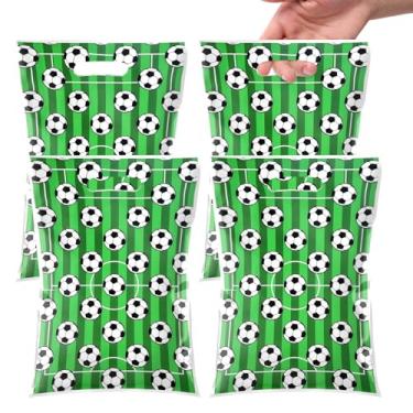 Imagem de Agaommio Sacos de brinde de futebol, lembrancinhas de festa, 50 peças de sacolas de presente de futebol para equipe, lanches e doces, decorações de festa de futebol, presentes para crianças, jogos