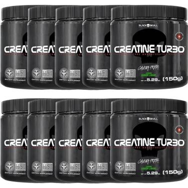 Imagem de Kit 10X Creatine Turbo Monohidratada - 150g Limão - Black Skull-Masculino