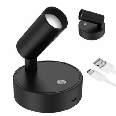 Imagem de Luminaria Arandela Parede Mesa Touch 3 Tons Ajustavel Recarregavel Usb