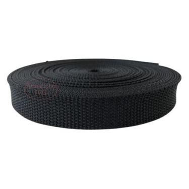 Imagem de 50m Fita CA 20mm 2cm Preta Alça Bolsas Cadarço Mochilas - Geotex