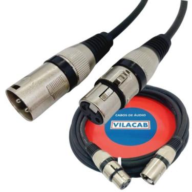 Imagem de Cabo Microfone Xlr DMX Balanceado 1 Metro - Vilacab
