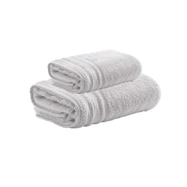 Imagem de Kit Toalha de Banho e Rosto Avere 100% Algodão, Banho 80x150cm e Rosto 50x80cm, 500g/m², Alta Absorção e Maciez, Toque Suave e Durável, Design Sofisticado - Altihaus (Branco)