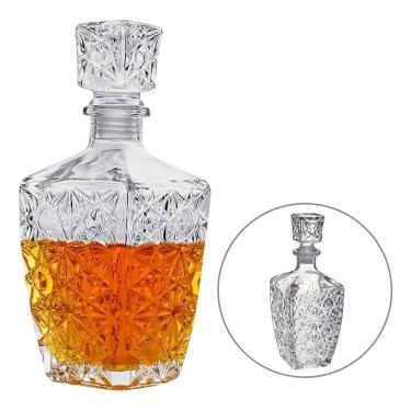 Imagem de 2X Garrafa Whisky Vidro Transparente Cristal Licoreira Bebid