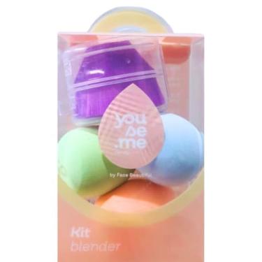 Imagem de FACEB ESPONJA MAQ YOUSE.ME COXINHA 3UN+PINCEL HEXAGONO