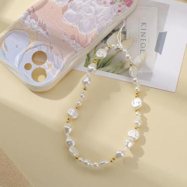Imagem de Amuleto de telefone com contas Kawaii feito à mão com cordão de telefone de acrílico para câmera bolsa chaveiro pingente pérolas