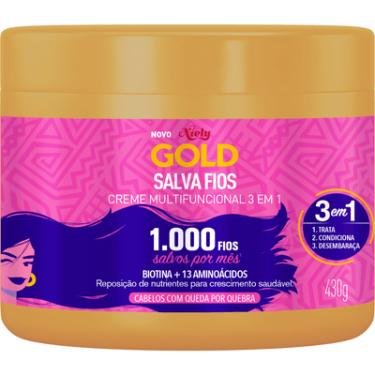 Imagem de Creme de Tratamento Reconstrução 430g Niely Gold Salva Fios para Cabelos Danificados com Queratina