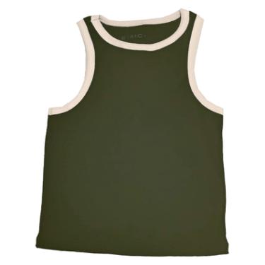 Imagem de REGATA RIBANA, BASIC+, EM MALHA ALGODÃO COM ELASTANO, REFERECIA R040 VERDE/BEGE G