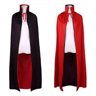 Imagem de Capa Bruxa Drácula Fantasia Vampiro Halloween Dupla Face - HOME22