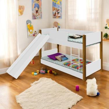 Imagem de Beliche Com Escorregador Sonho Ellie Branco Mel