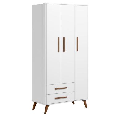 Imagem de Guarda Roupa Infantil 3 Portas Retrô Q Encanto Branco - Qmovi