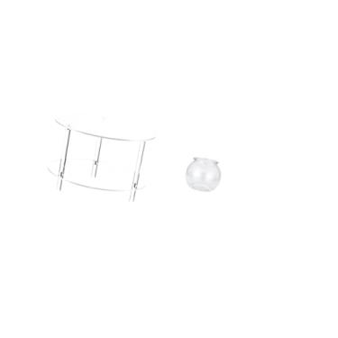 Imagem de Fenteer Mesa Lateral de Acrílico para Sala de Estar com Pequeno Aquário Transparente, Móvel de Cabeceira Compacto E Fácil de Montar, com Aquário, Vaso E Mesa