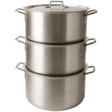 Imagem de Jogo de Panela Feijoada de Alumínio 3 Peças Reforçado | Panelas Grossas e Caldeirão Grande Linha Profissional – Alta Durabilidade e Condução Térmica Uniforme