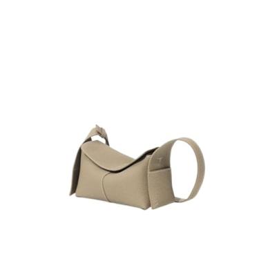 Imagem de Bolsa tiracolo de couro mini Eaves, bolsa quadrada pequena retrô para mulheres, bolsa de ombro diária de couro genuíno macio, Bolsa Eave (trench coat cinza)