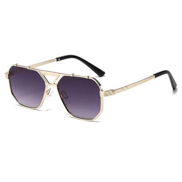 Imagem de Óculos de sol vintage de metal para dirigir, feminino, com lentes degradê UV400, masculino, com proteção UV400, gradient