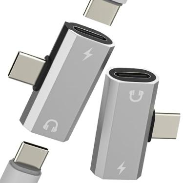 Imagem de Divisor USB C para fone de ouvido (pacote com 2) para iPhone 17 16 15 Pro Max Dual Type C adaptador de cabo conversor de carregamento auxiliar carregador de áudio porta fêmea para Apple para iPad