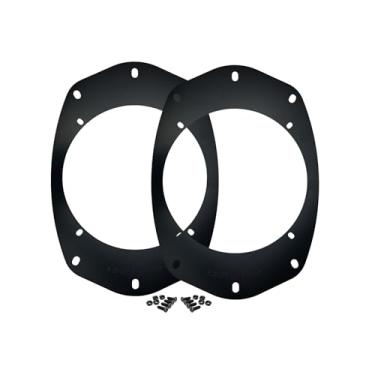 Imagem de MENACE AUDIO Placas adaptadoras de alto-falante de metal de 15 x 22 a 6,5 cm - Suportes de montagem de alto-falantes universais resistentes para instalação de alto-falantes de 16,5 cm em aberturas de