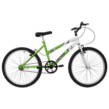 Imagem de Bicicleta de Passeio Ultra Bikes Esporte Bicolor Aro 24 Reforçada Freio V-Brake Sem Marcha Verde Kw/Branco