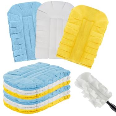 Imagem de Zubebe Recarga de espanador de 12 peças refil de lã espanadores manuais limpeza reutilizável almofadas de espanador laváveis espanadores para limpeza de ventilador de teto madeira janela chão de