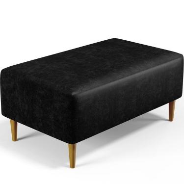 Imagem de Puff Sala De Estar Cléo Pés Palito 90 Cm Couríssimo Preto