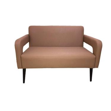 Imagem de Namoradeira Santorini Em Tecido Sintético Ideal Para Escritório - Cappuccino - Cor: Marrom