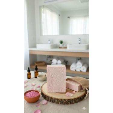 Imagem de Sabonete de Argila Rosa, pele sensível, delicada e com predisposição a alergias e rosáceas, além de sinais de ressecamento. 100 Gramas