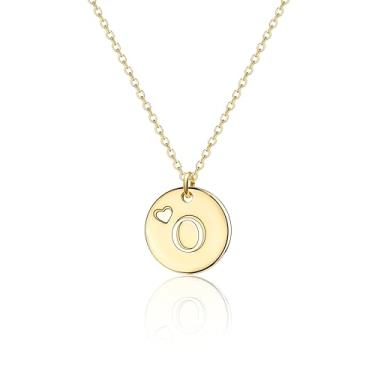 Imagem de Colar com inicial de ouro para meninas, elegante, banhado a ouro 14 k, colar com pingente de letra A-Z não mancha, conjunto de alfabeto de nome de corrente fina, joias personalizadas para crianças