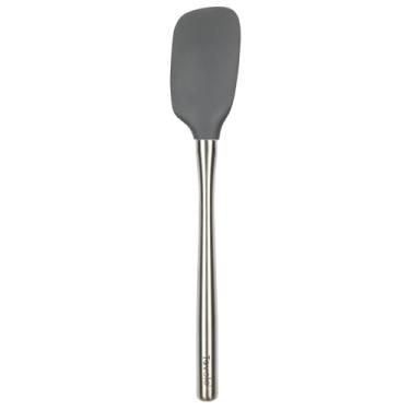 Imagem de Tovolo Colher de espátula com cabo de aço inoxidável Flex-Core, pega ergonômica, segura para lava-louças, carvão