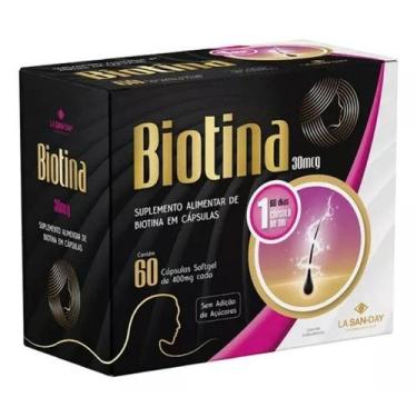 Imagem de Vitamina Biotina 30mcg 60 Cápsulas - La San-Day