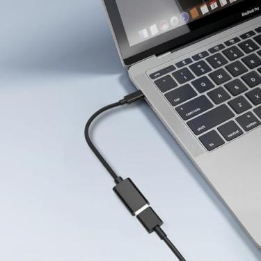 Imagem de Adaptador USB-C macho para USB fêmea, pacote com 2, adaptador eletrônico para OTG, carregamento e transferência de dados, compatível com telefones, computadores, tablets, etc.
