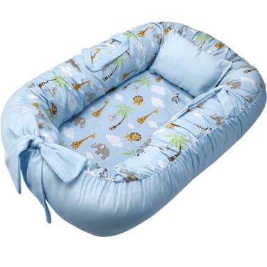 Imagem de Ninho Redutor Bebê Linha Safari – Conforto e Proteção para Menino e Menina no Berço (SAFARI AZUL CLARO)