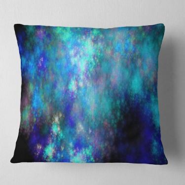 Imagem de Designart Light Blue Starry Fractal Sky' Contemporâneo Sala de estar, Sofá, Almofada de alta qualidade + Capa de almofada impressa em ambos os lados 45,72 x 45,72 cm