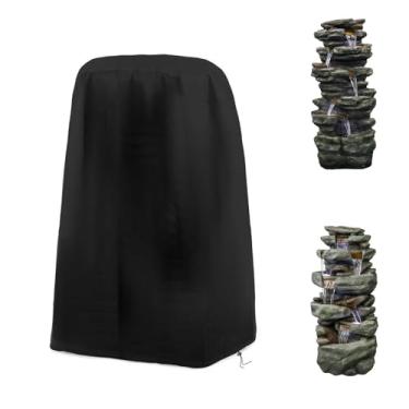 Imagem de Capa protetora para fonte de jardim, estátua de fonte Outdoo, com cordão, à prova d'água, à prova de vento, capa protetora (50 cm C x 38 cm L x 101 cm A)