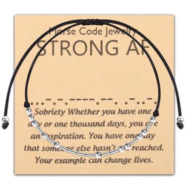 Imagem de PLITI Presente feminista presente feminismo presente feminino empoderamento presentes fortes mulheres força código Morse pulseira, Medium, Aço inoxidável, Sem Pedra Preciosa