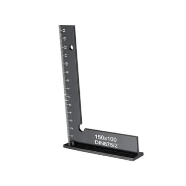 Imagem de WeiLaiKeQi Esquadro de carpinteiro de 90 graus, para marcenaria, régua de esquadro em L de metal, régua de ângulo reto para carpinteiro, 150x100mm