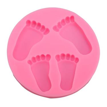 Imagem de Bandeja de silicone para moldagem de pés de bebê 3D, antiaderente, reutilizável, resistente ao calor, assadeira para fondant, chocolate, doces, sobremesas, festas, comemorações de
