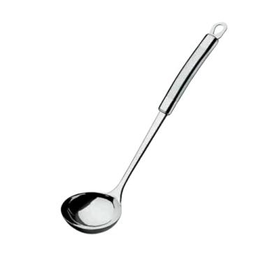 Imagem de Concha de Inox para Feijão Caldo Sopa Cabo Grande com Alça Utensilio de Cozinha 34cm Aço Inox