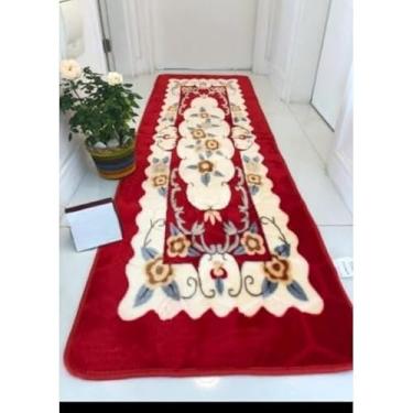 Imagem de Tapete Grande Passadeira 3d Floral E Geometrica 60cm×200cm, 60x90cm Antiderrapante,kit tapete cozinha,tapete de cozinha(Vermelho,60x200cm)