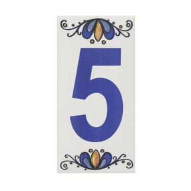 Imagem de Número Residencial Cerâmico Gabriela 15cm Número N°5