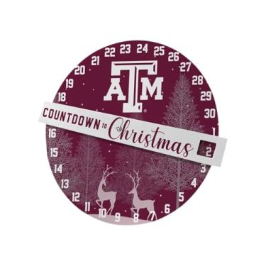 Imagem de Pegasus Sports NCAA Decoração de parede de contagem regressiva para o Natal - 31 cm, cores do time (Texas A&M)