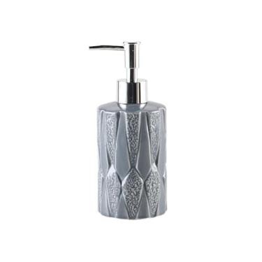 Imagem de Dispensador de sabão Dispensador de sabonete criativo irregular, frasco loção cerâmica. Frasco dispensador xampu para banheiro 350 ml(Gray)