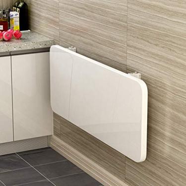 Imagem de Mesa de parede dobrável, para pequenos espaços, mesa de escritório, casa, cozinha, mesa de jantar de madeira maciça, mesa de computador